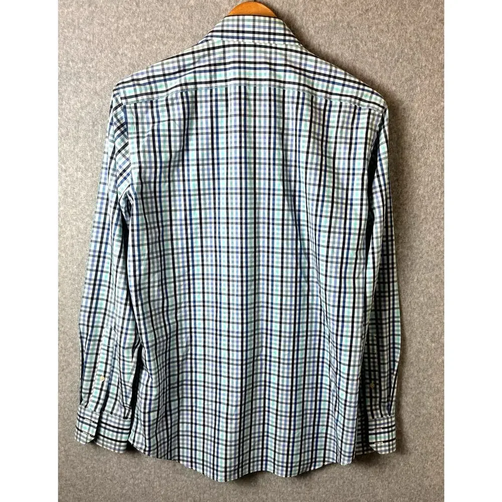 Banana Republic Button Down Shirts Mens Size Small Blue Check Non Iron Cotton